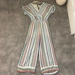 Striped wide legged jumpsuit